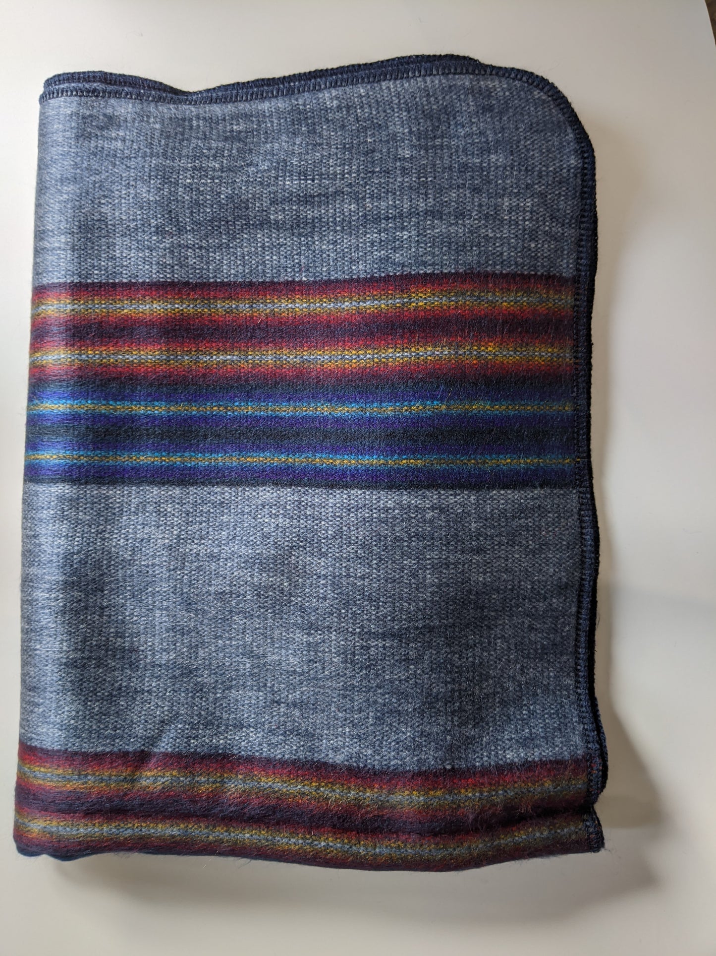 Steel Blue Stripe Throw