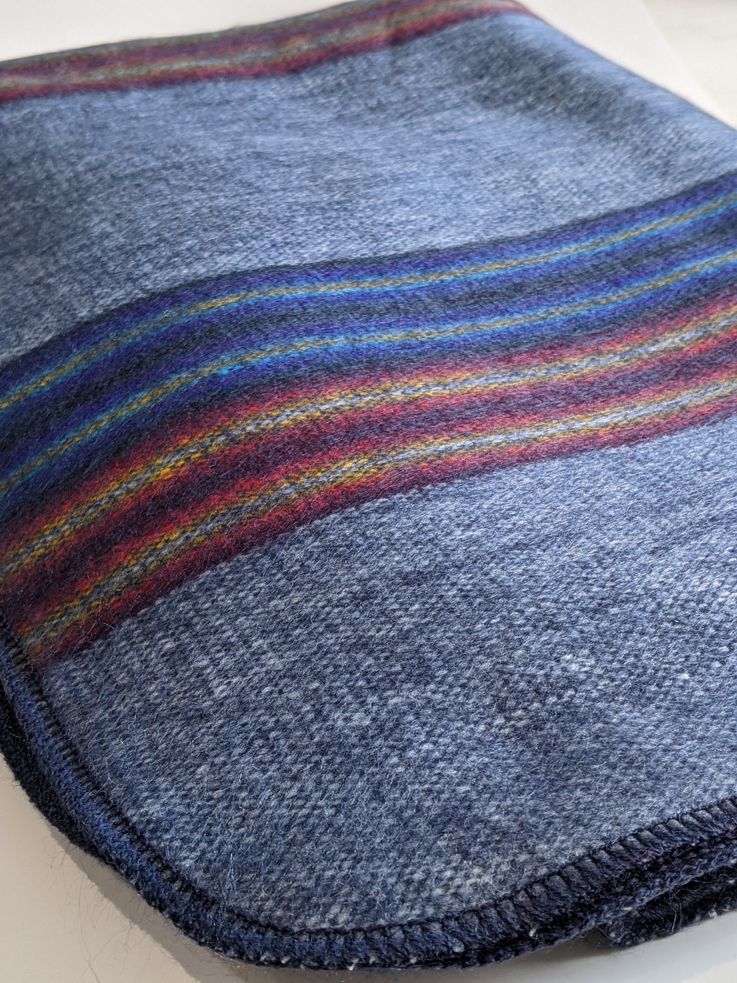 Steel Blue Stripe Throw