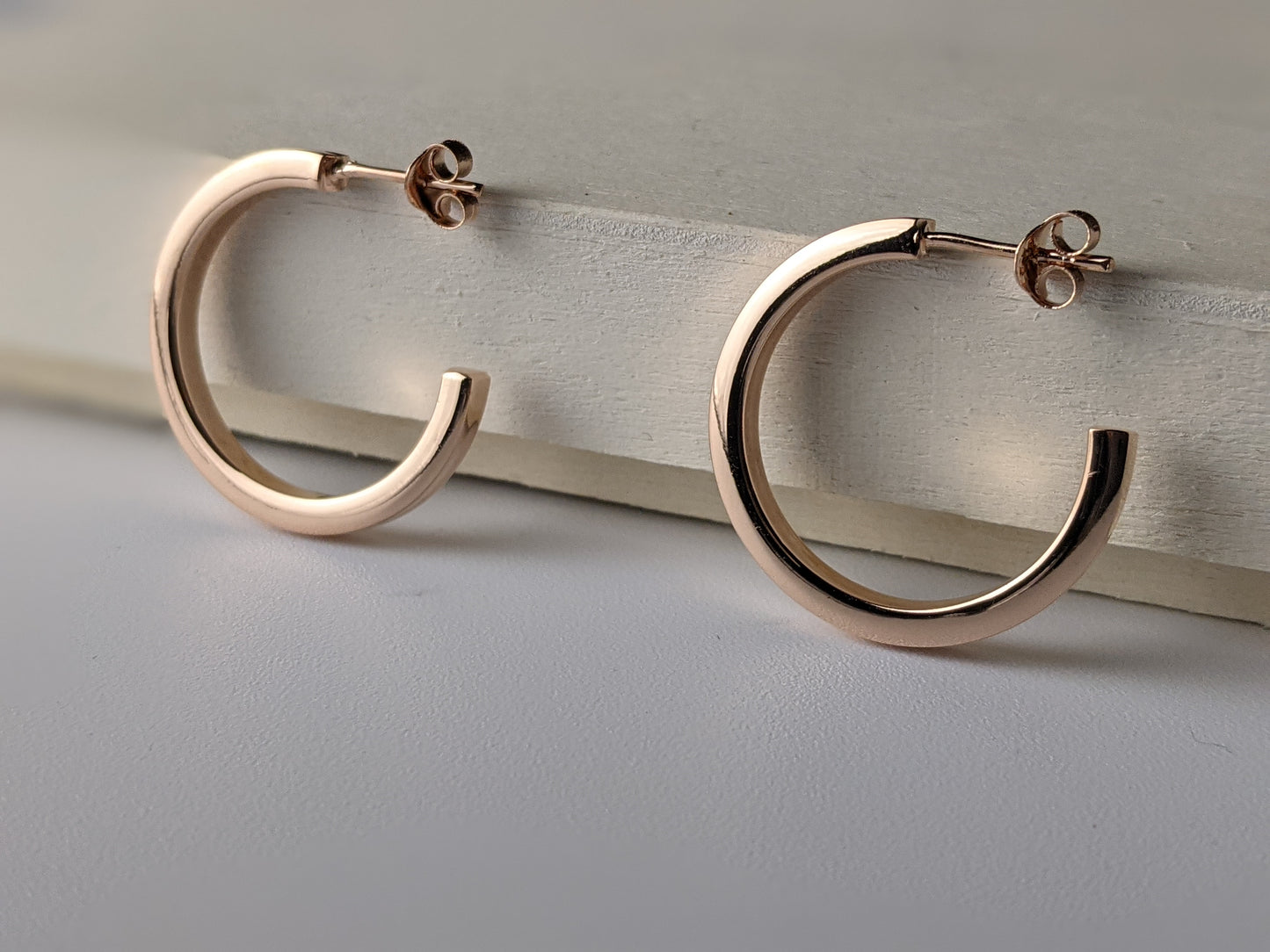 Rose Gold Plated Square Cut Hoop