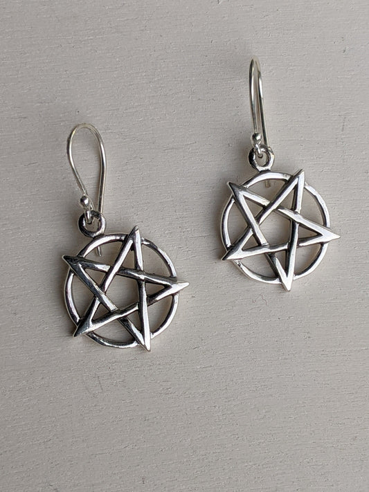 Pentagram Silver Earring