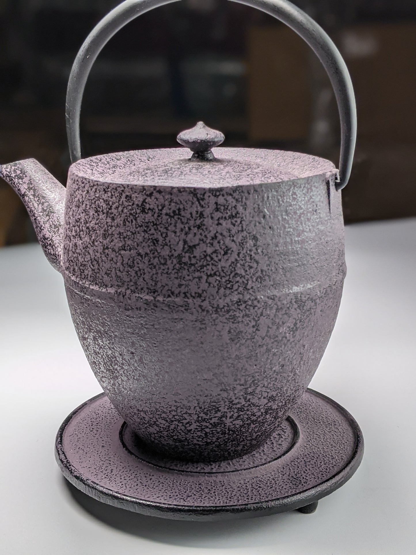 Cast Iron Teapot Set Purple
