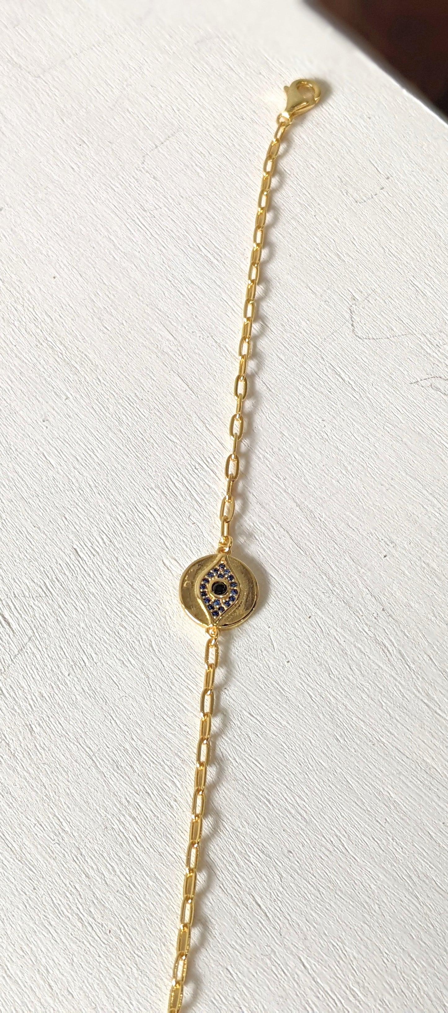 Gold Evil Eye Hand Bracelet