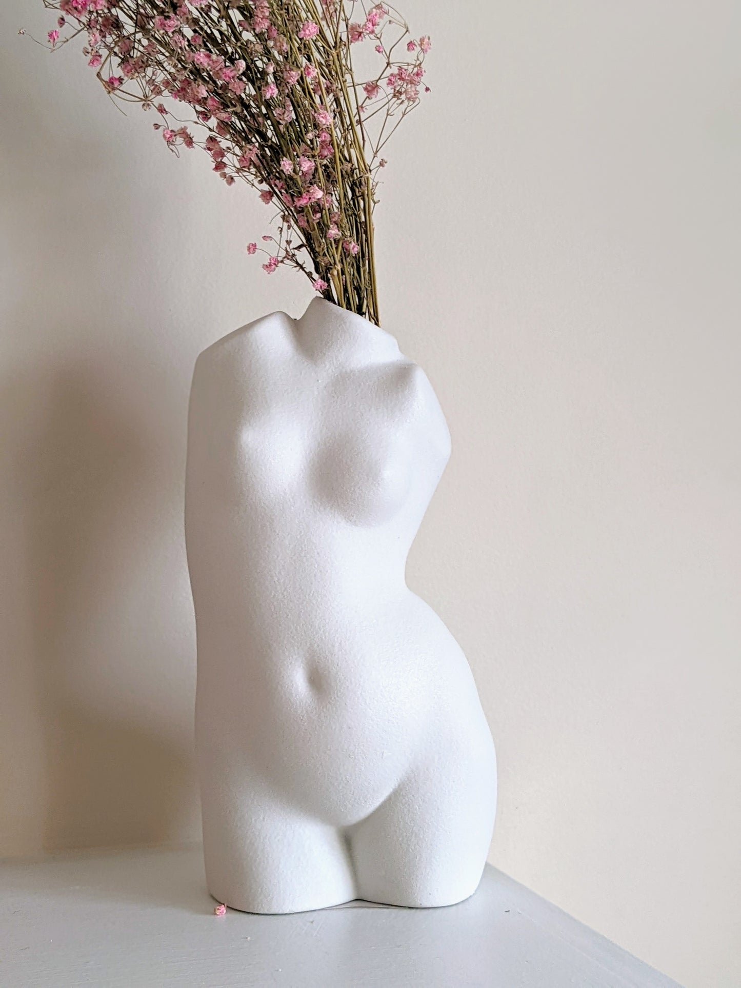 Female Figure Vase- White