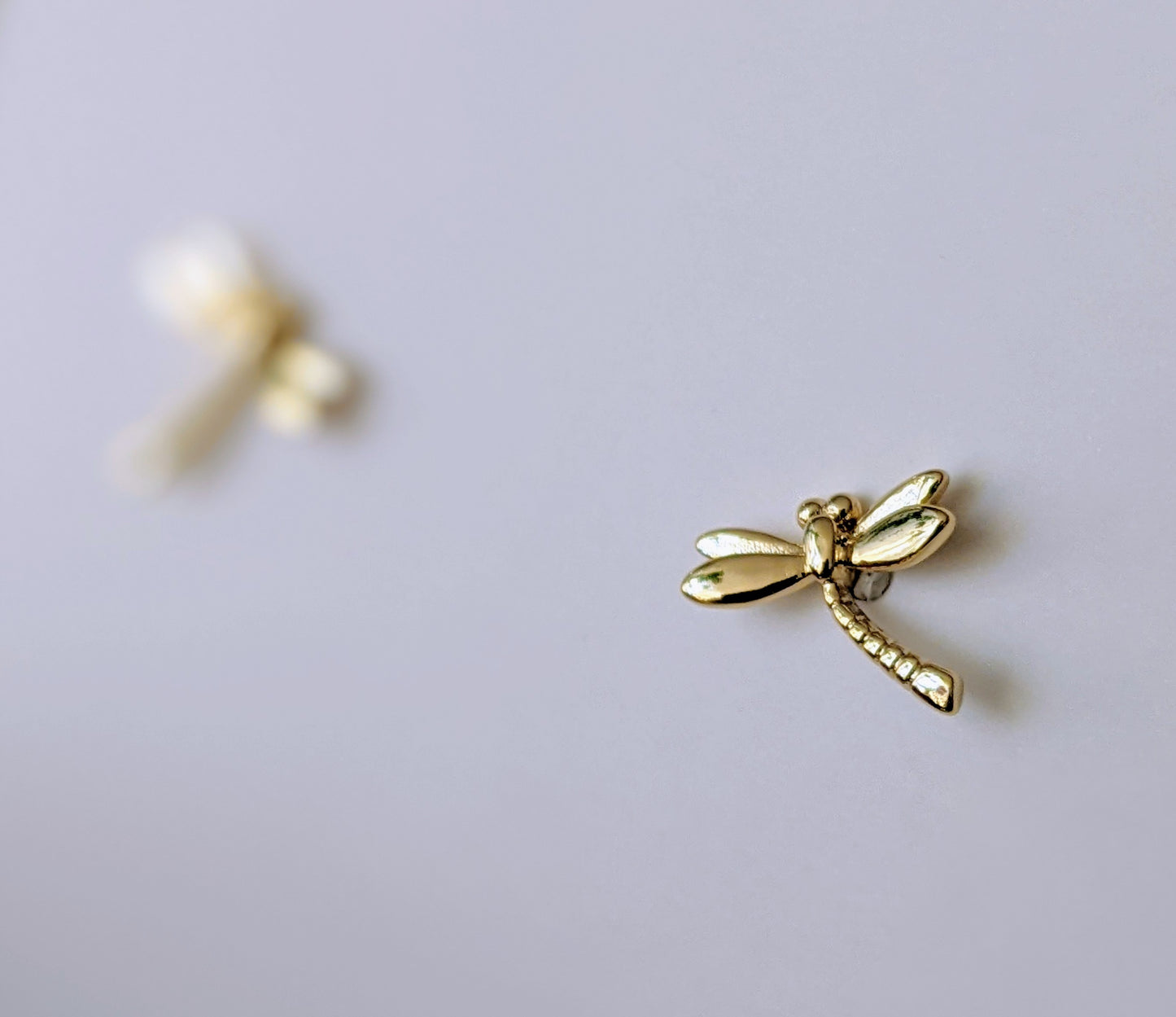 Dragonfly Stud Earrings- Gold