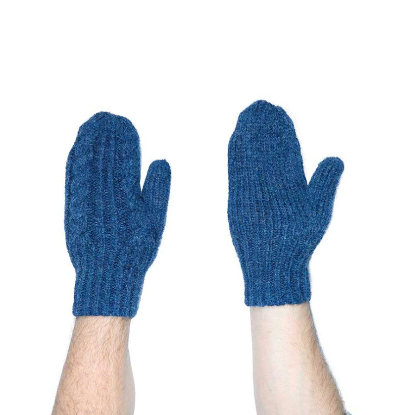 HAND KNIT ALPACA MITTENS CHARCOAL