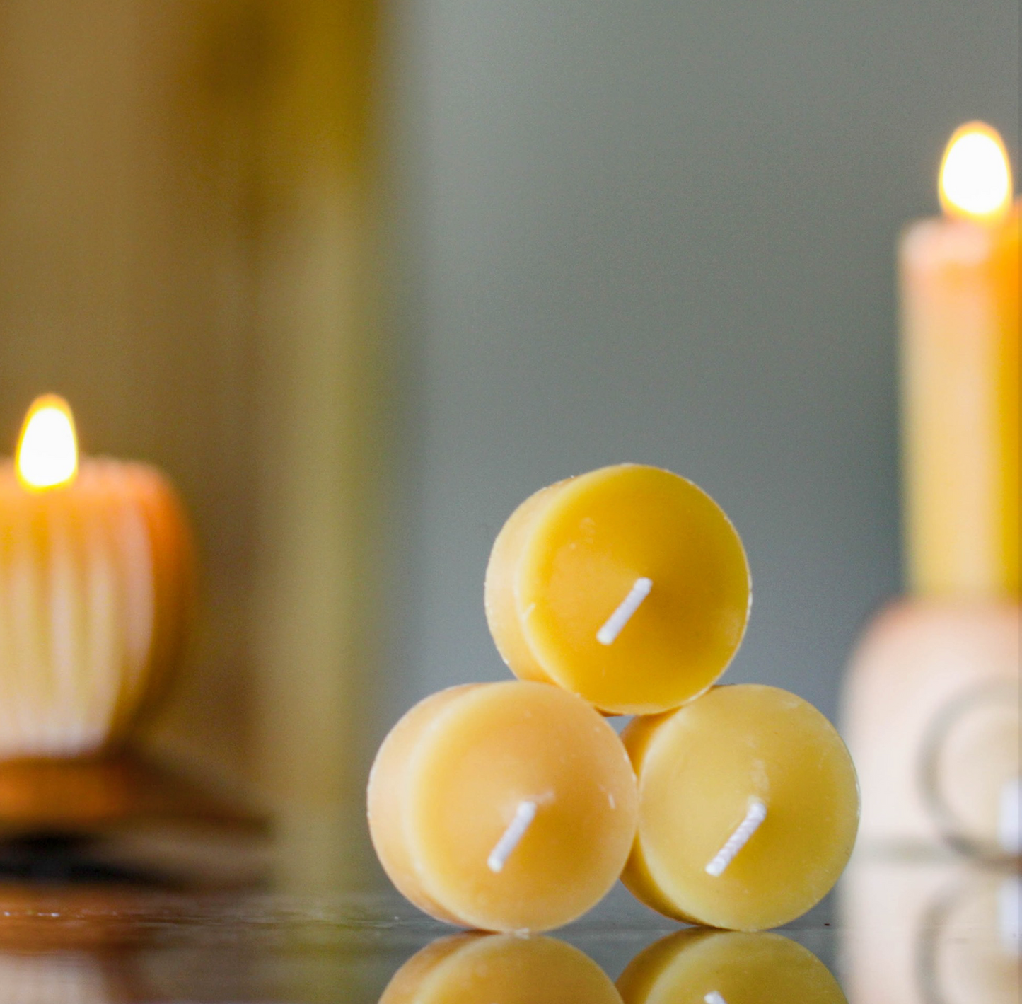 Natural Beeswax Tealight Candles Pack of 8