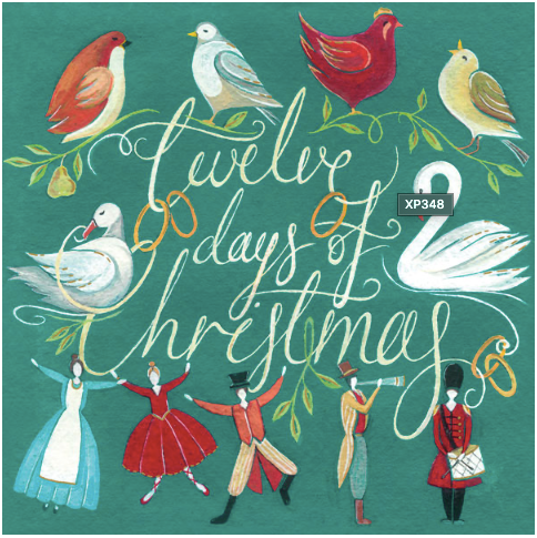 12 days of Christmas Cards (Pack of 6)