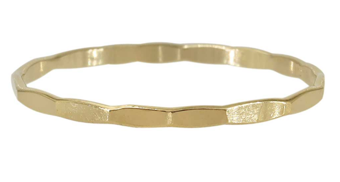 Gold Hammered stacking ring