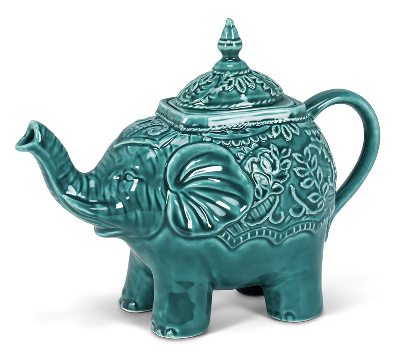 Teal Elephant Teapot