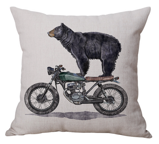 Bear Motorcyle Pillow