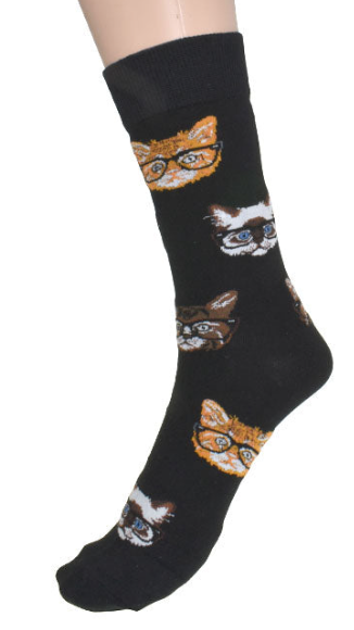 Genius Cat Socks- Grey