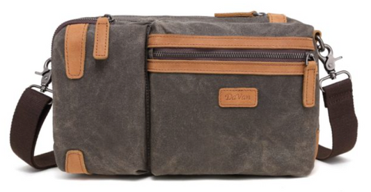 Multifunction Waxed Canvas Sling Bag- Olive