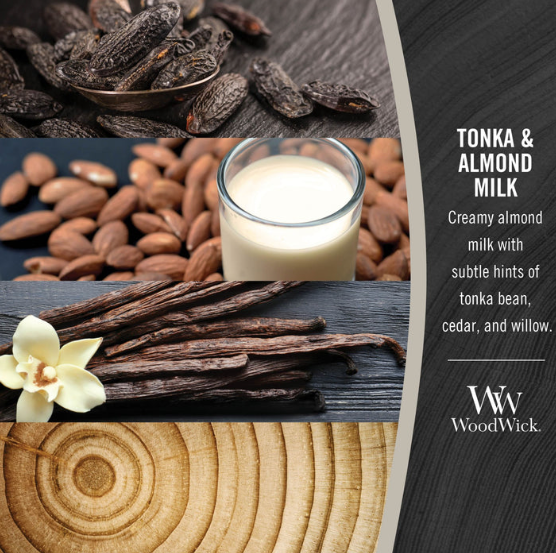Woodwick Tonka & Almond Milk Candle