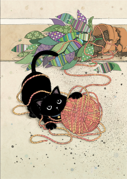 String Kitten Card