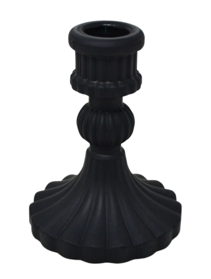 Black Glass Candle holder