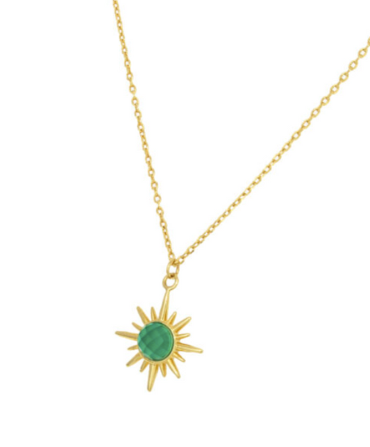 Sunburst Necklace- Green Aventurine
