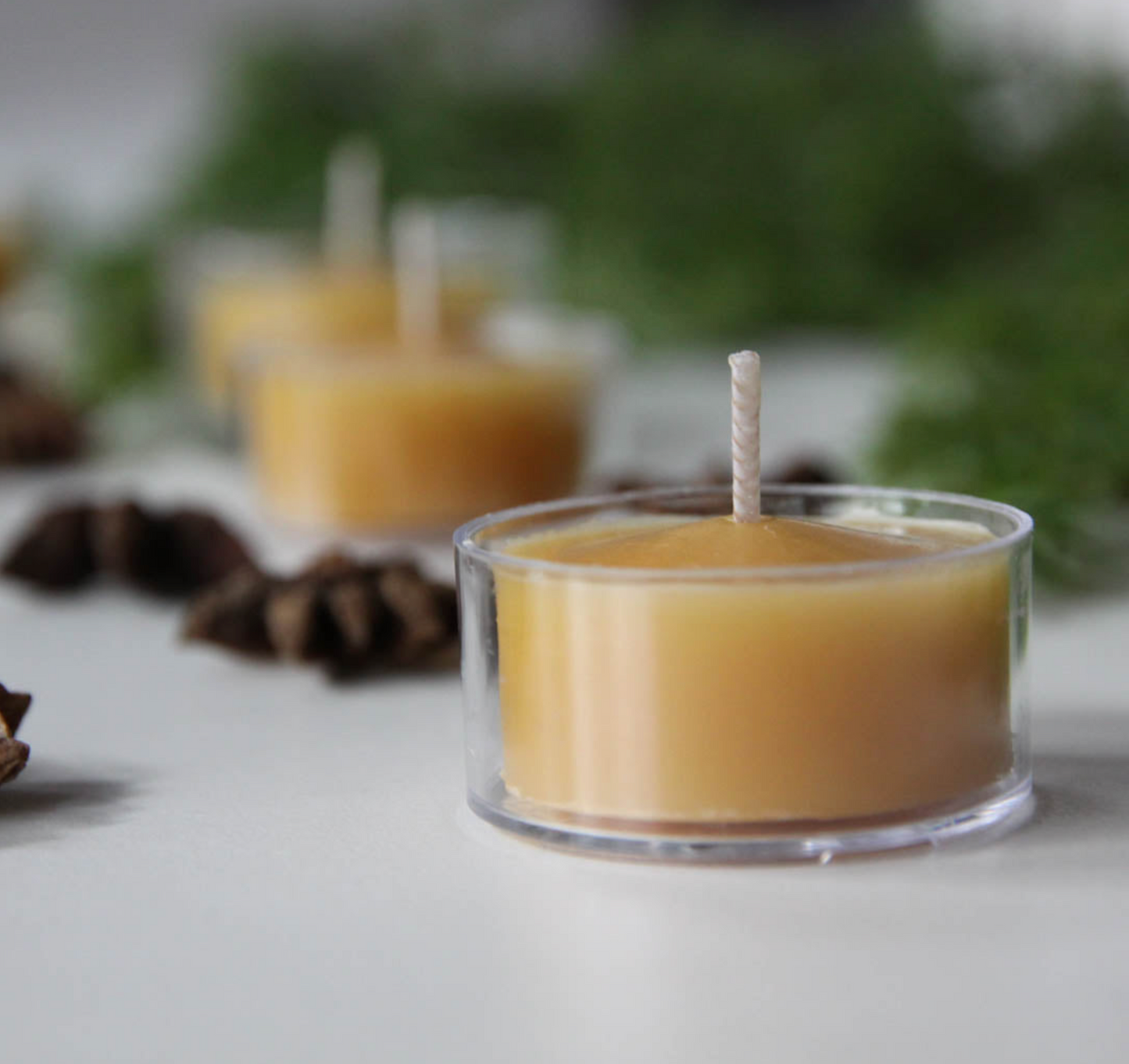 Natural Beeswax Tealight Candles Pack of 8