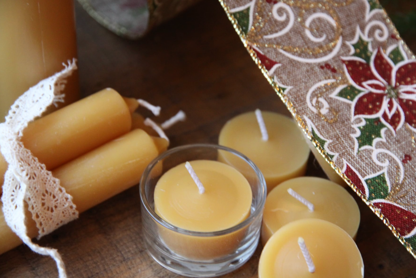 Natural Beeswax Tealight Candles Pack of 8