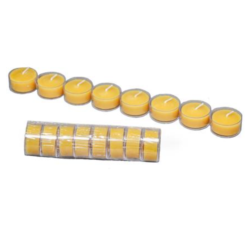 Natural Beeswax Tealight Candles Pack of 8